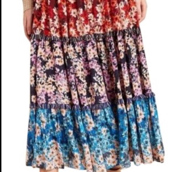 Anthropologie Bhanuni Jyoti Tiered Maxi Skirt - Picture 2 of 6